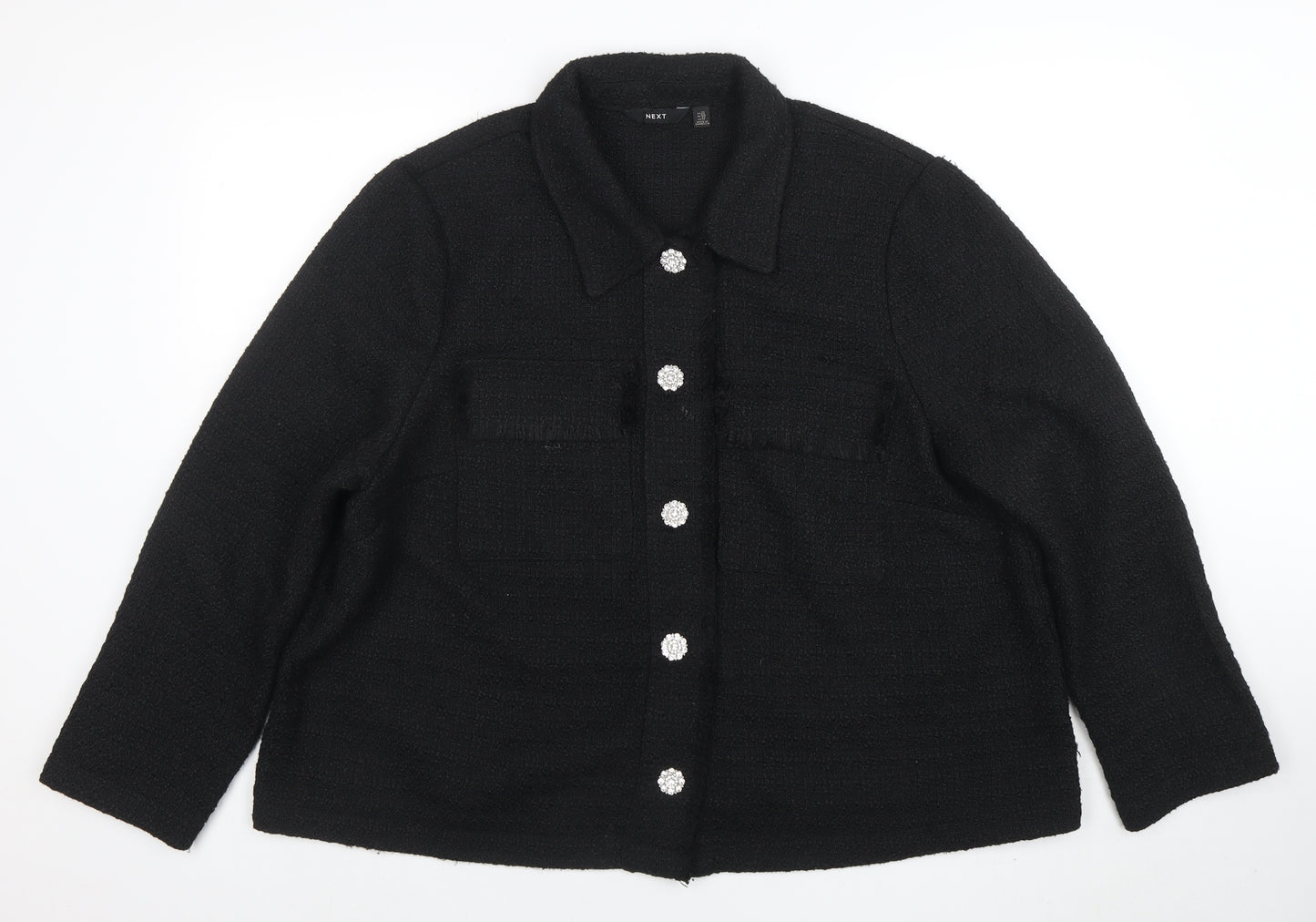 Next Women's Black Tweed Button Short Jacket Size 22