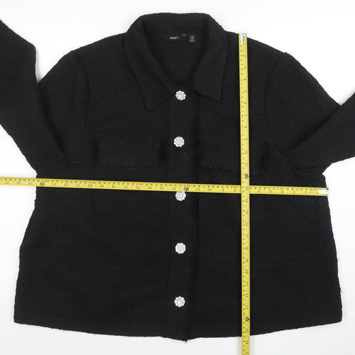 Next Women's Black Tweed Button Short Jacket Size 22