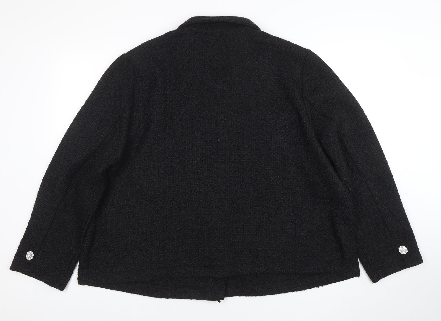 Next Women's Black Tweed Button Short Jacket Size 22