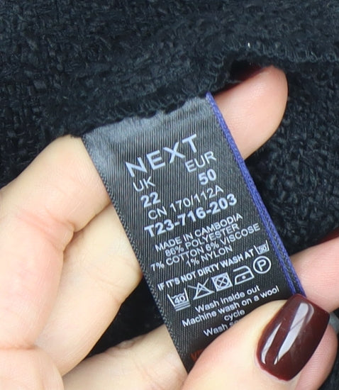 Next Women's Black Tweed Button Short Jacket Size 22