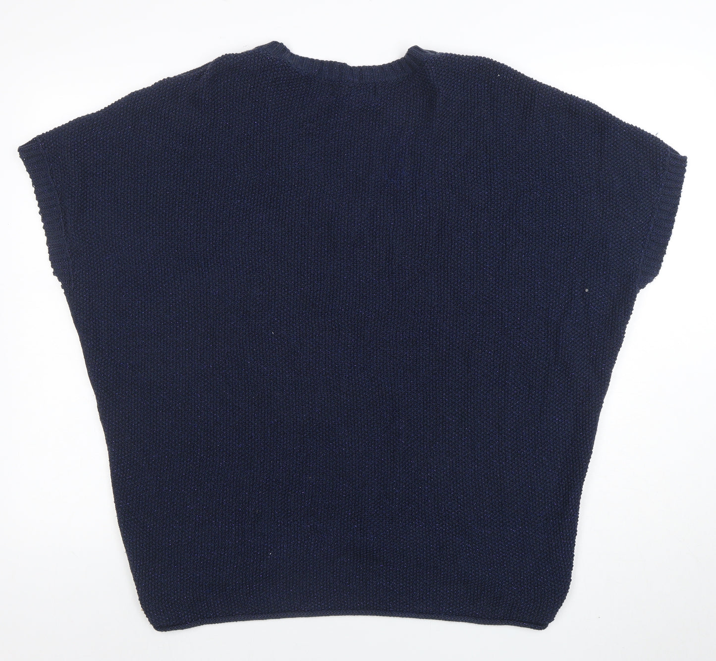 Next Women’s Blue Cable-Knit V-Neck Sleeveless Pullover Jumper Size S