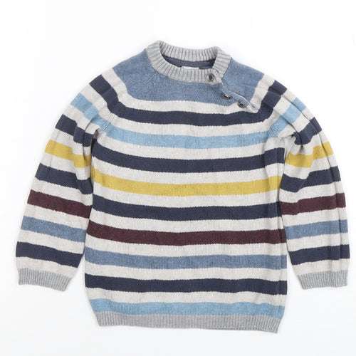 H&M Unisex Baby Multicoloured Striped Knit Pullover Jumper 12-18 Months