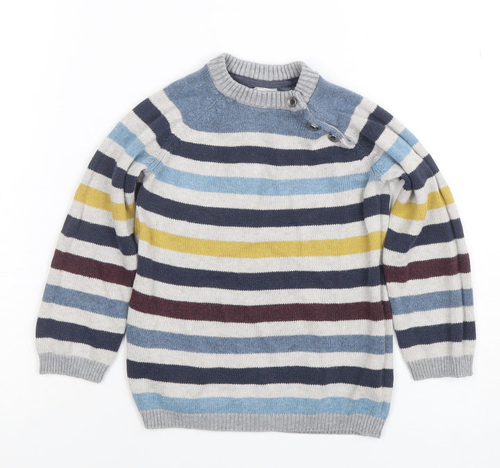 H&M Unisex Baby Multicoloured Striped Knit Pullover Jumper 12-18 Months