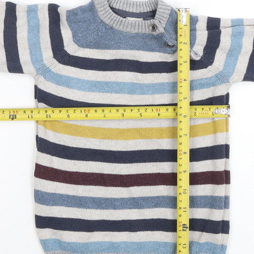 H&M Unisex Baby Multicoloured Striped Knit Pullover Jumper 12-18 Months