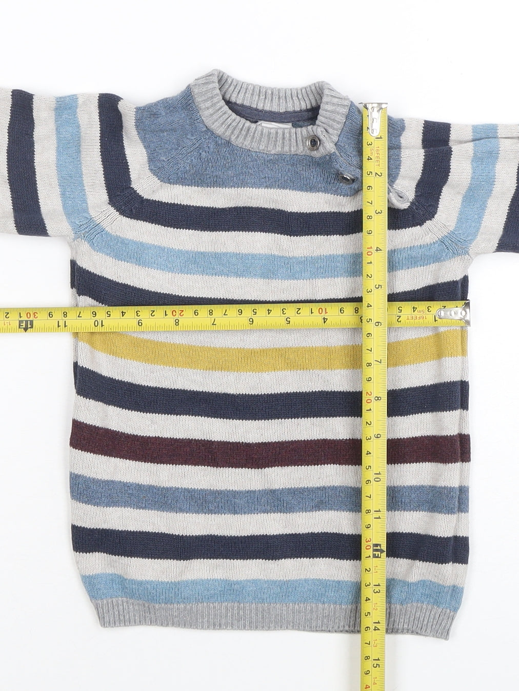 H&M Unisex Baby Multicoloured Striped Knit Pullover Jumper 12-18 Months