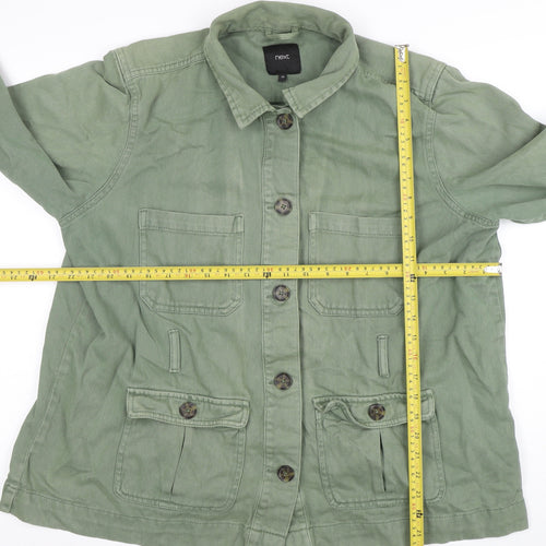 Next Women's Green Utility Jacket Size 20 Cotton Button Casual Coat