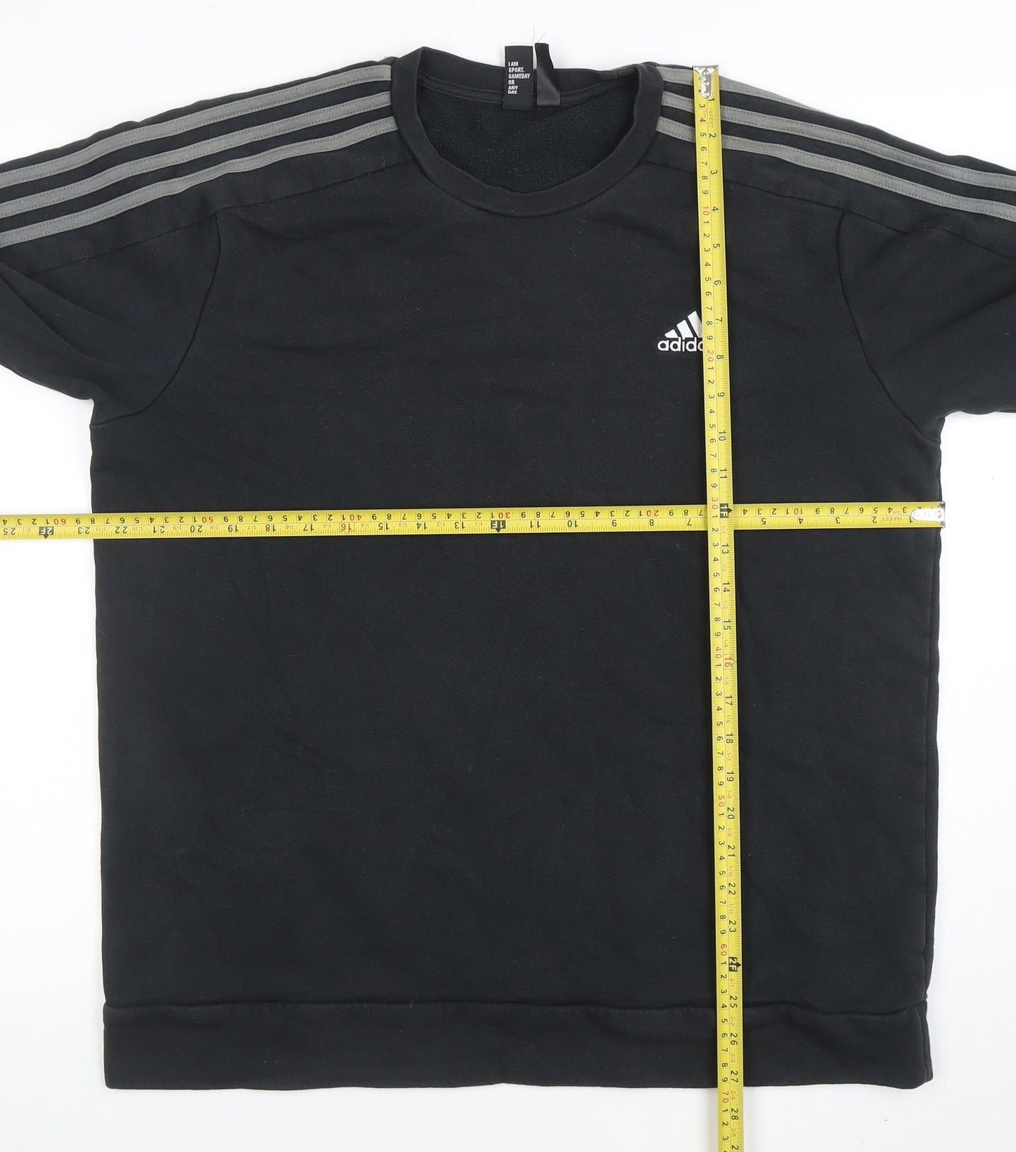 adidas Men's Black Long Sleeve Crew Neck Fleece Sweatshirt Size L