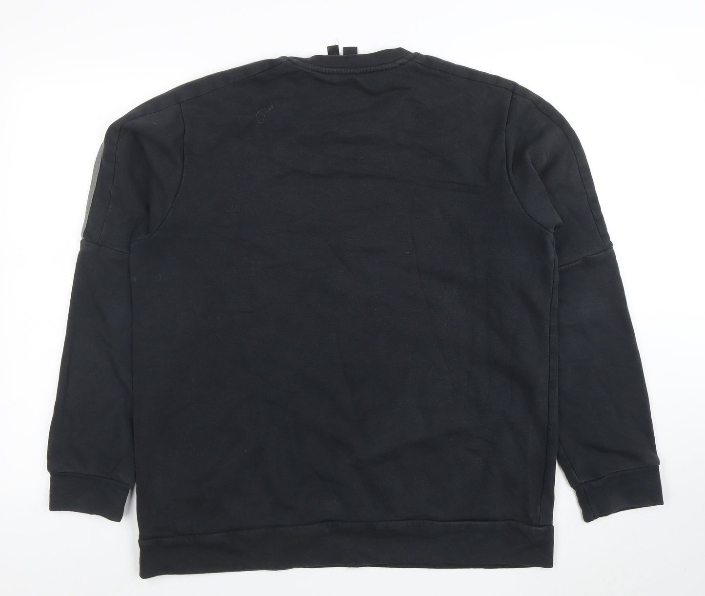 adidas Men's Black Long Sleeve Crew Neck Fleece Sweatshirt Size L