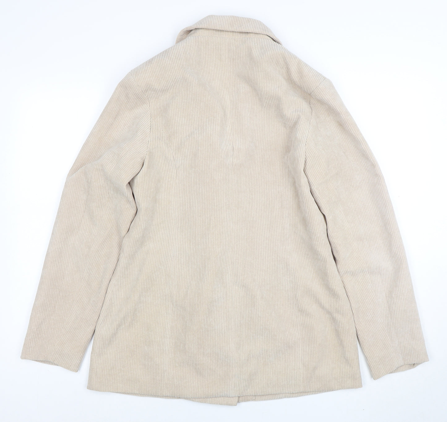 PrettyLittleThing Women Beige Corduroy Double-Breasted Blazer UK 10