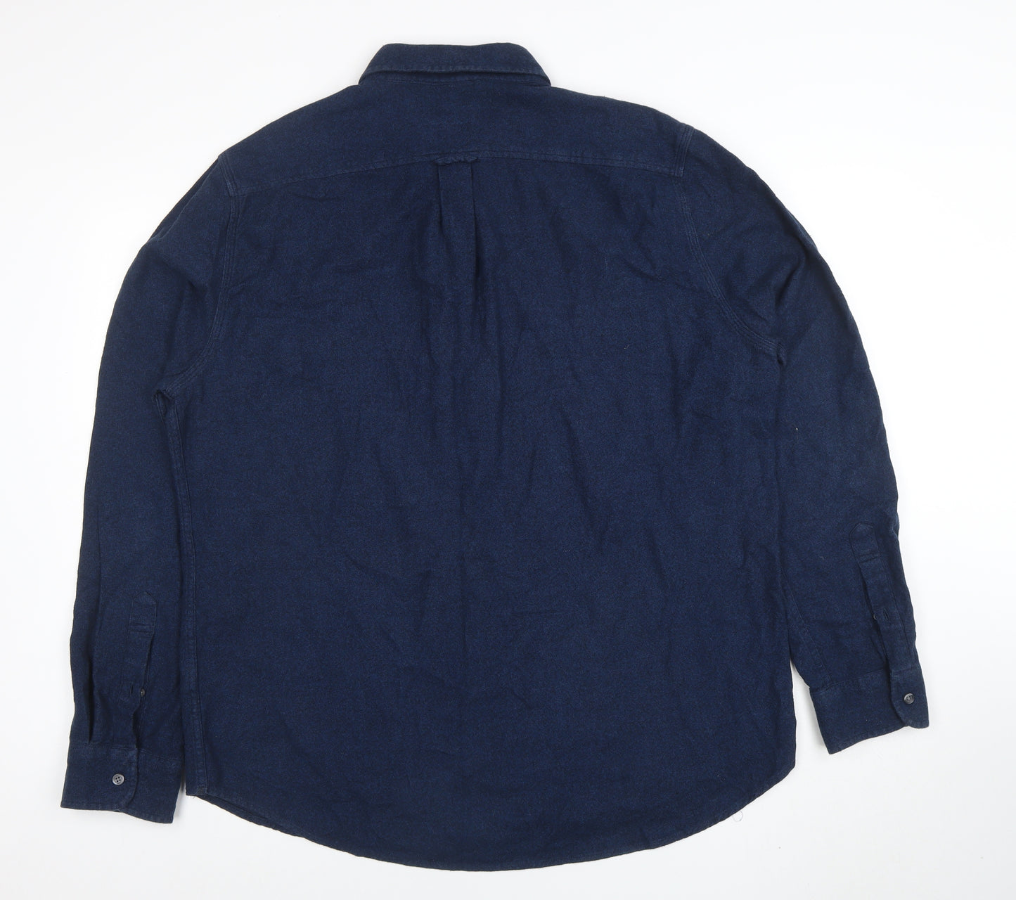 Next Men's Navy Blue Long Sleeve Button-Up Casual Shirt Size L
