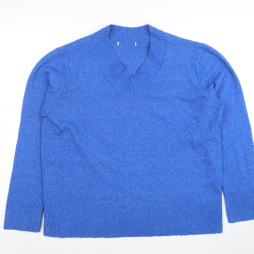 George Women’s Blue V-Neck Pullover Jumper M Knitwear