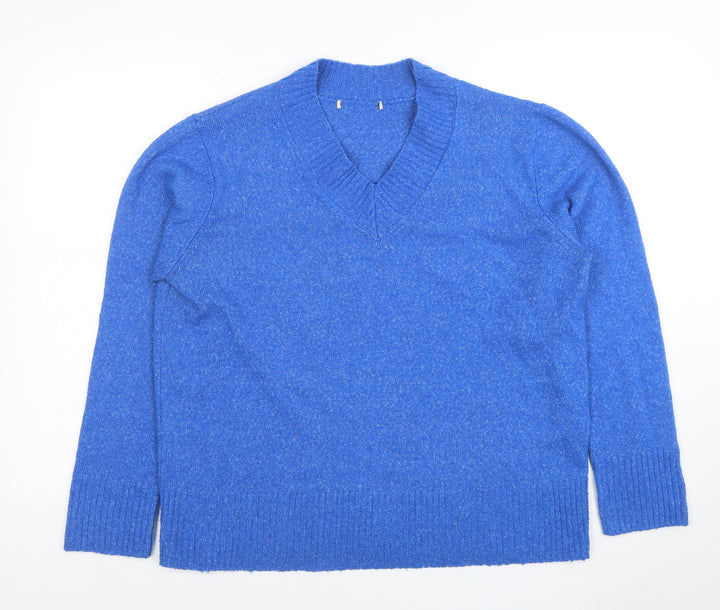 George Women’s Blue V-Neck Pullover Jumper M Knitwear
