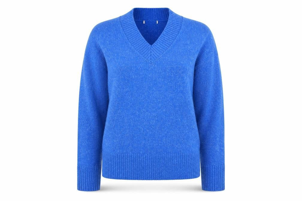 Front view of George Women’s Blue V-Neck jumper M Knitwear