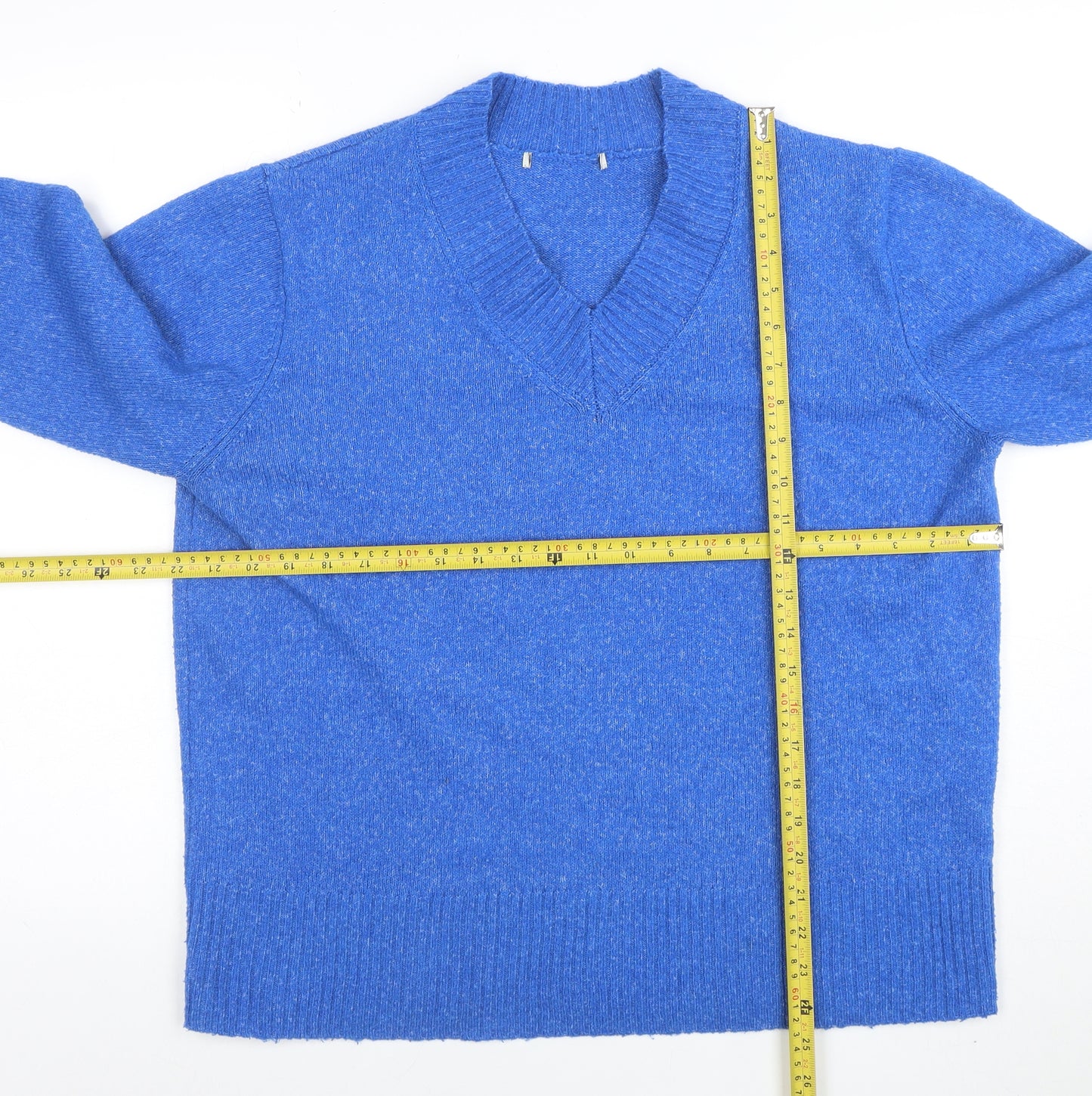 George Women’s Blue V-Neck Pullover Jumper M Knitwear
