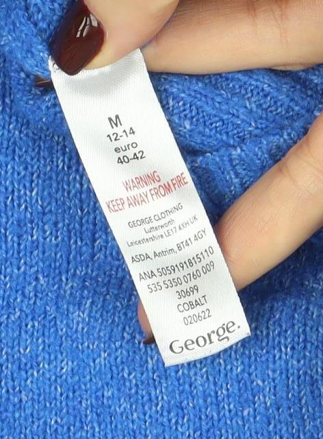 George Women’s Blue V-Neck Pullover Jumper M Knitwear