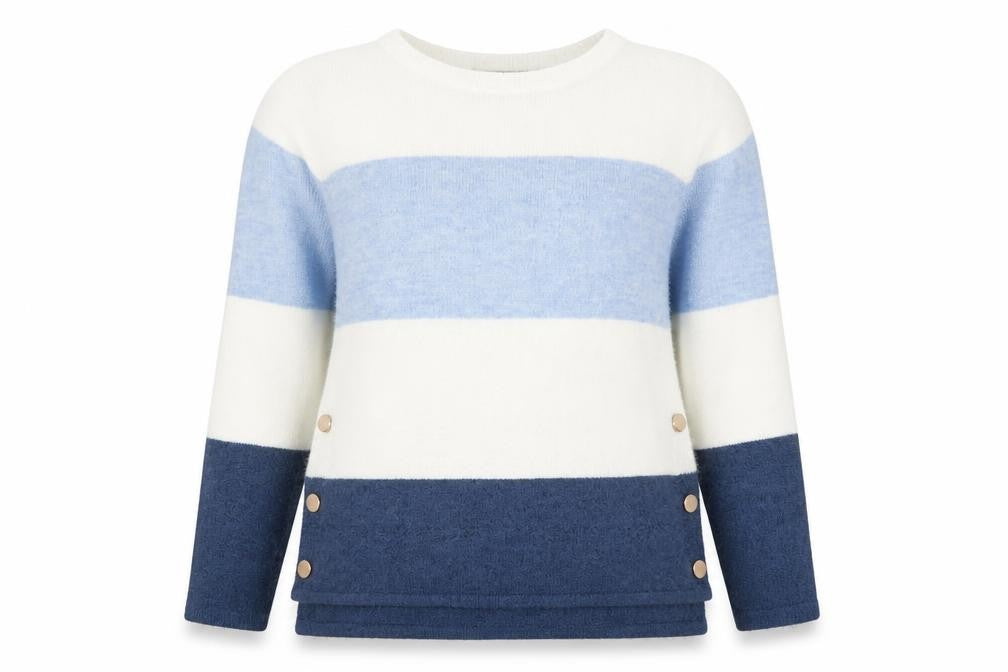 Front view of Dandara Women's Multicoloured Striped Knit Jumper, size M