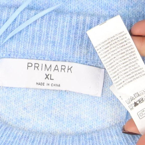 Primark Womens Blue Christmas Crew Neck Pullover Jumper Size XL