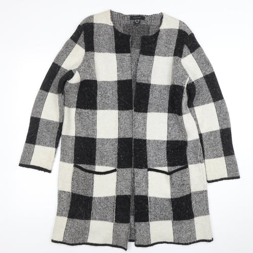 Atmosphere Women Black Check Longline Cardigan Size 10/12