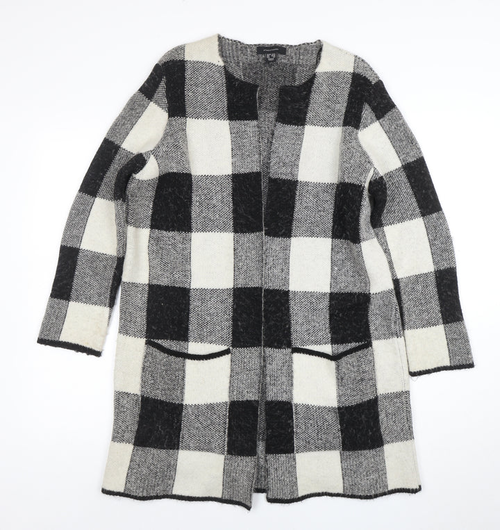 Atmosphere Women Black Check Longline Cardigan Size 10/12