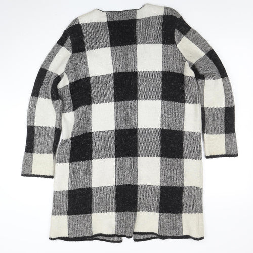Atmosphere Women Black Check Longline Cardigan Size 10/12