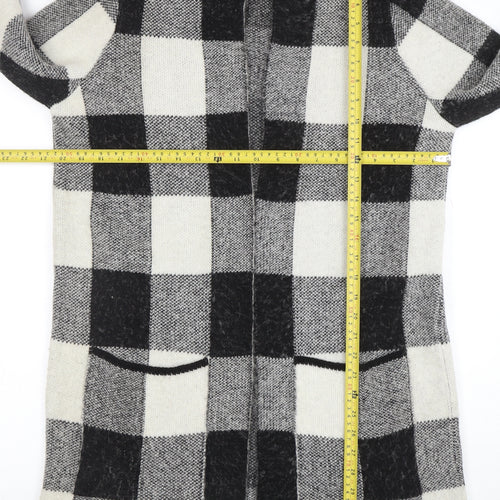 Atmosphere Women Black Check Longline Cardigan Size 10/12
