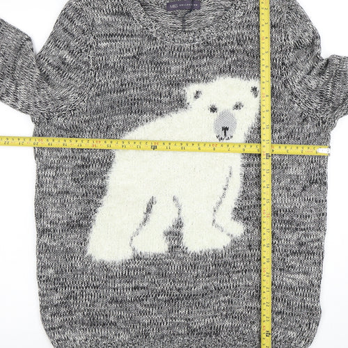 Marks and Spencer Women’s Black Mix Polar Bear Jumper Size 12 Knit Pullover