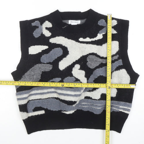 Urban Revivo Women’s Black Abstract Knit Sleeveless Vest Jumper Size 8