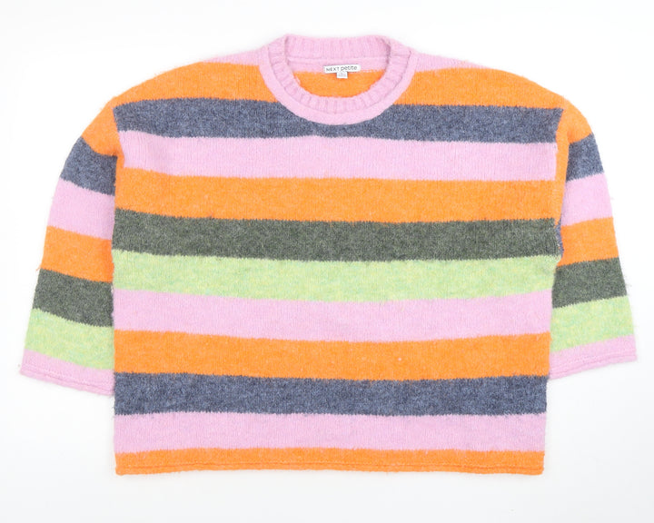 Next Petite Women’s Multicolour Striped Crew Neck Jumper Size L