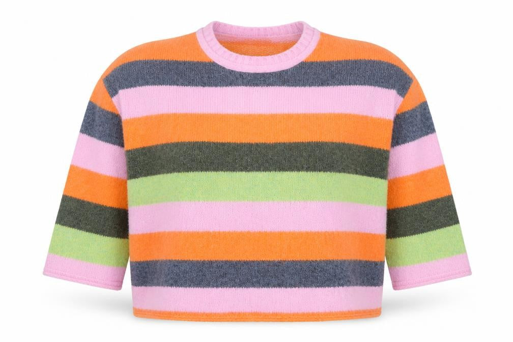 Next Petite Women’s Multicolour Striped Crew Neck Jumper Size L