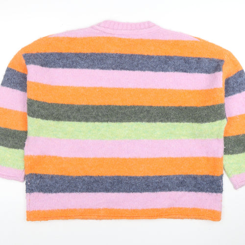 Next Petite Women’s Multicolour Striped Crew Neck Jumper Size L