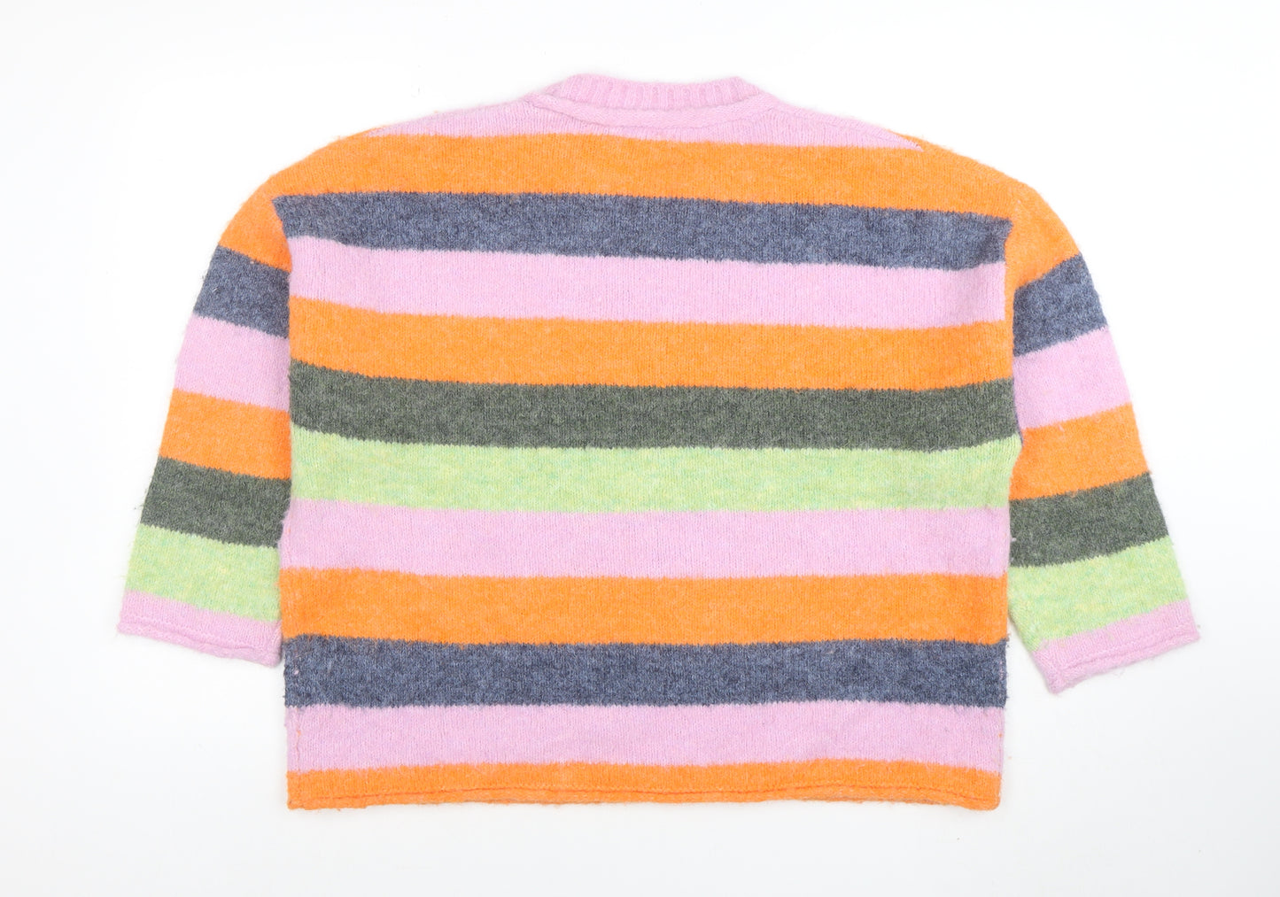 Next Petite Women’s Multicolour Striped Crew Neck Jumper Size L