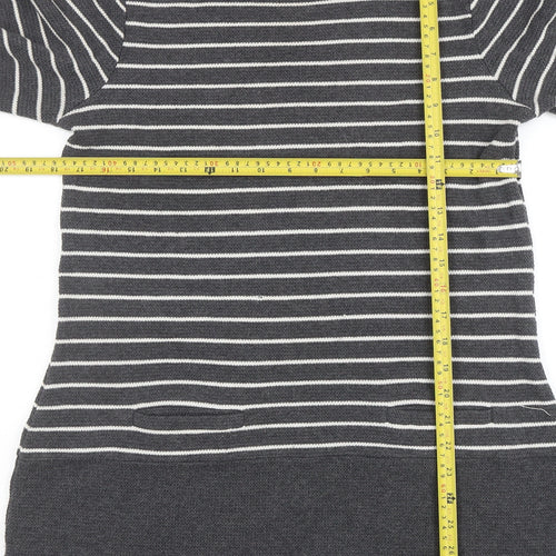 Laura Ashley Women’s Grey Striped Knit Shift Dress Size 12