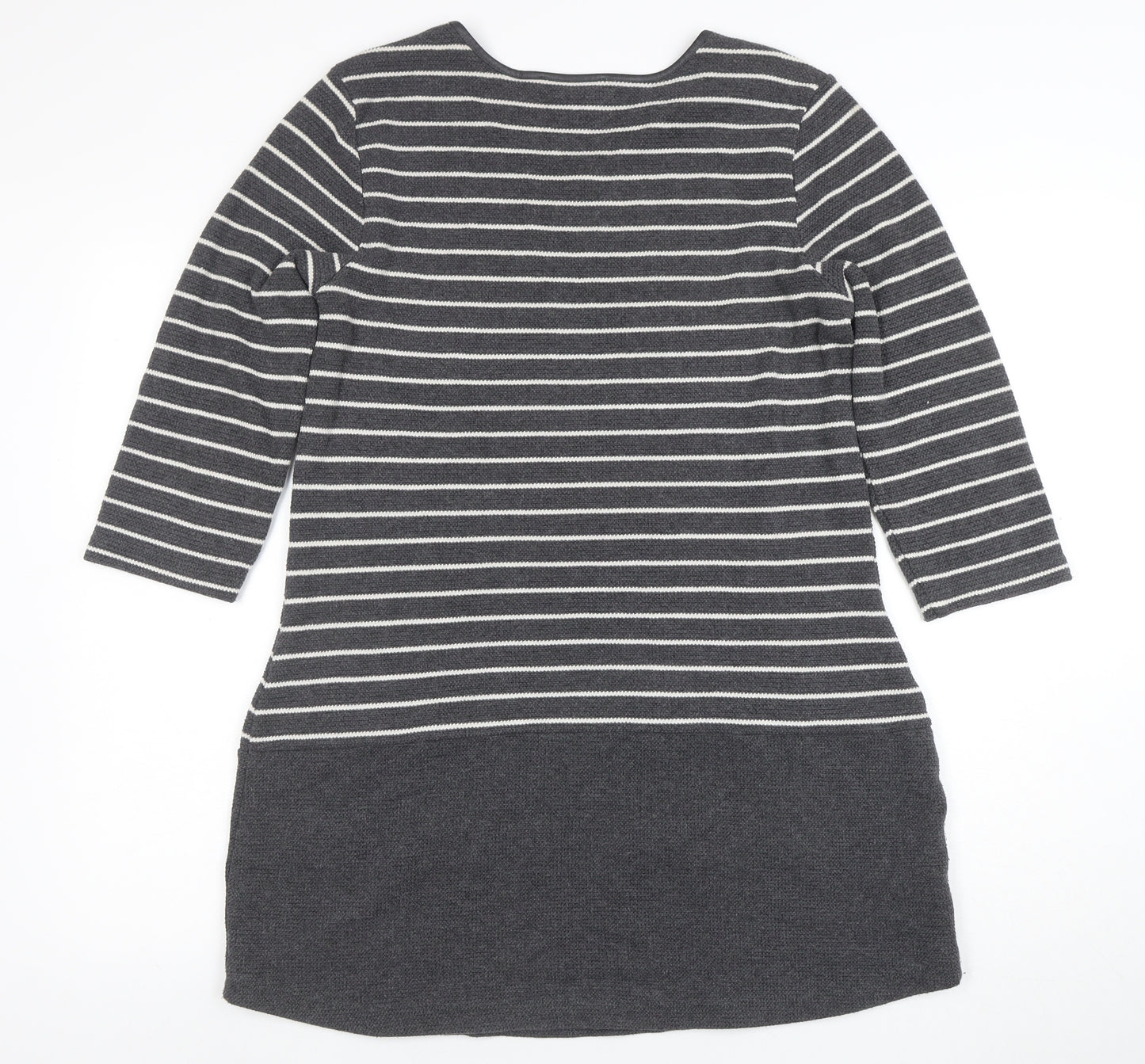 Laura Ashley Women’s Grey Striped Knit Shift Dress Size 12
