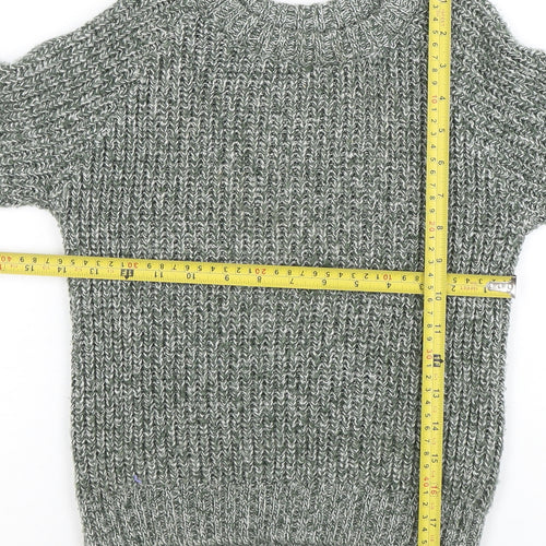 Marks and Spencer Boys Green Chunky Knit Acrylic Pullover Jumper 3-4 Years