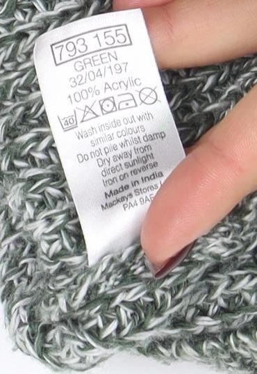 Marks and Spencer Boys Green Chunky Knit Acrylic Pullover Jumper 3-4 Years