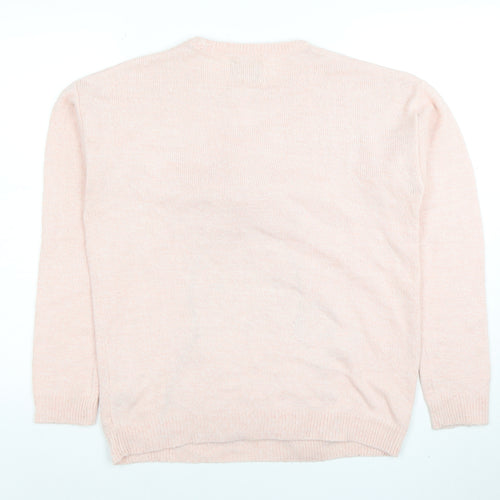 Christmas Wishes Women's Pink Penguin Knit Jumper Size M