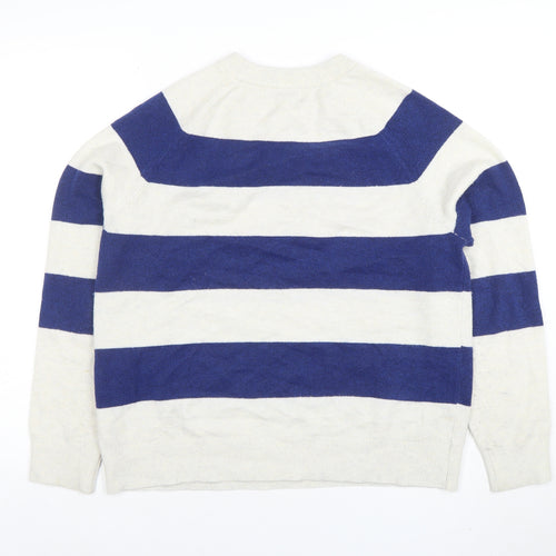 Marks and Spencer Women’s Blue White Striped Wool Jumper Size M