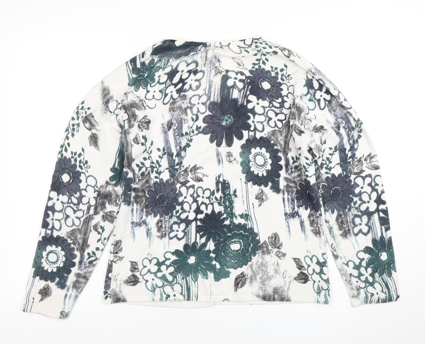 Dunnes Womens Green Floral V-Neck Button Cardigan Size 14