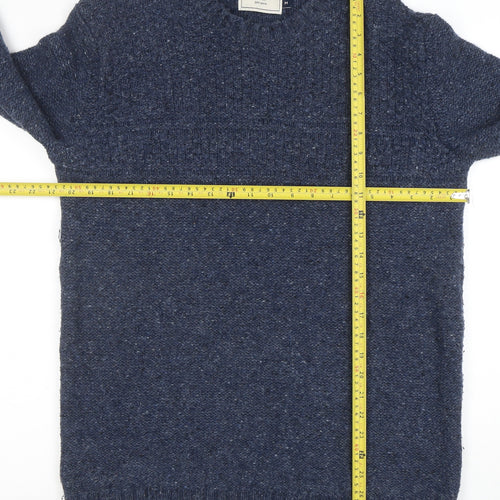John Lewis Men's Blue Merino Wool Crew Neck Jumper M