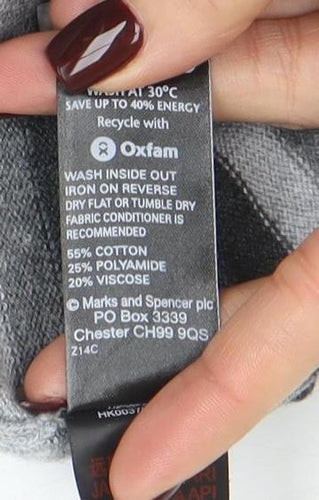 Marks & Spencer Womens Grey Striped Pullover Jumper Size 16