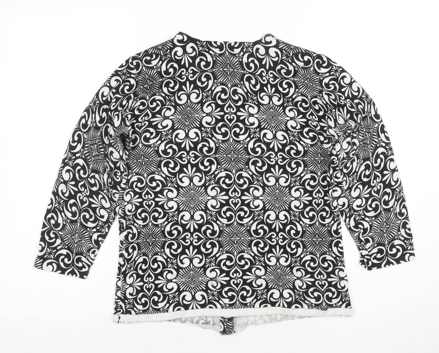 Jillian Jones Women’s Black & White Cardigan L Cotton Blend Patterned