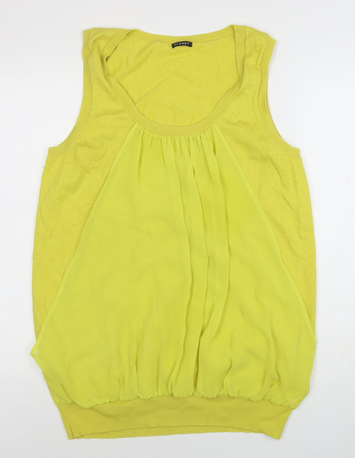 Planet Womens Yellow XL Sleeveless Knit Camisole Top
