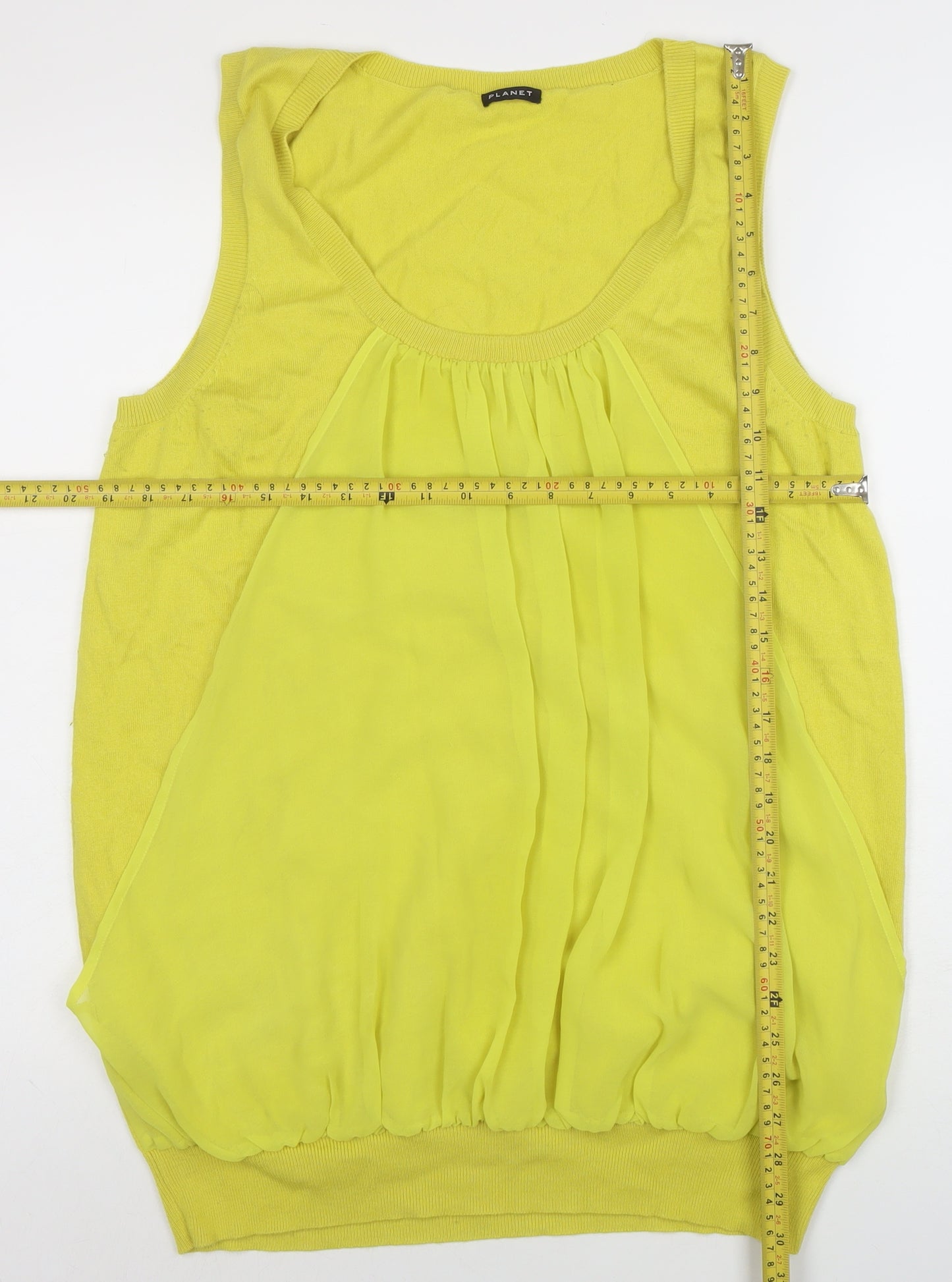 Planet Womens Yellow XL Sleeveless Knit Camisole Top