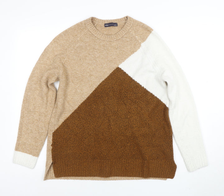 Marks and Spencer Women’s Multicoloured M Pullover Geometric Jumper