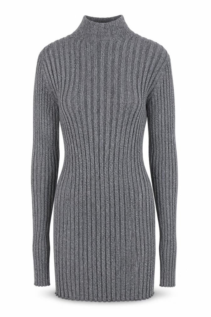 Next Women’s Grey Ribbed Mock Neck Long Sleeve Knit Jumper Size 12