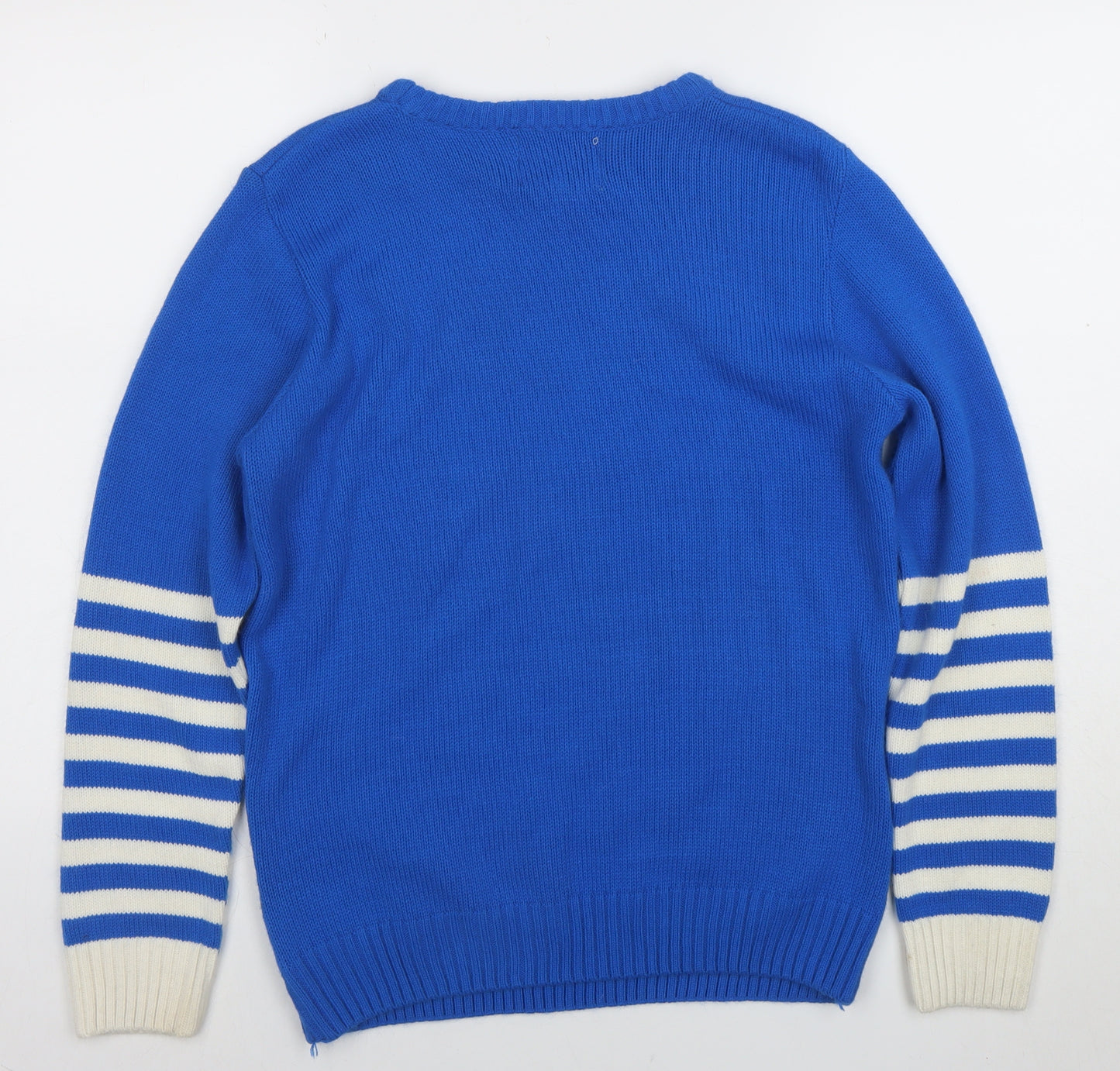 Bad Santa Mens Blue Christmas Jumper M Funny Graphic Pullover