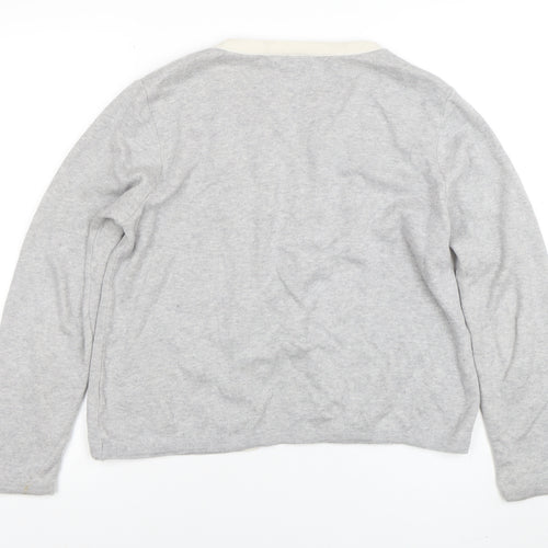 Tara Clothing Women’s Grey Cotton Blend Open Cardigan Size 14