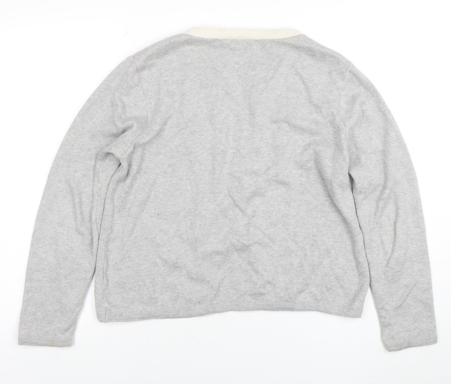 Tara Clothing Women’s Grey Cotton Blend Open Cardigan Size 14