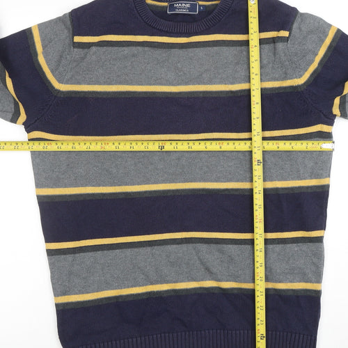 Maine New England Men's Multicoloured Stripe Cotton Jumper S