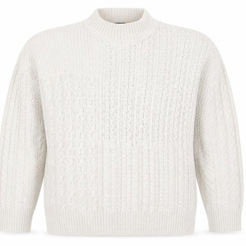 Topshop Women’s Ivory Cable-Knit Mock Neck Jumper Size 8
